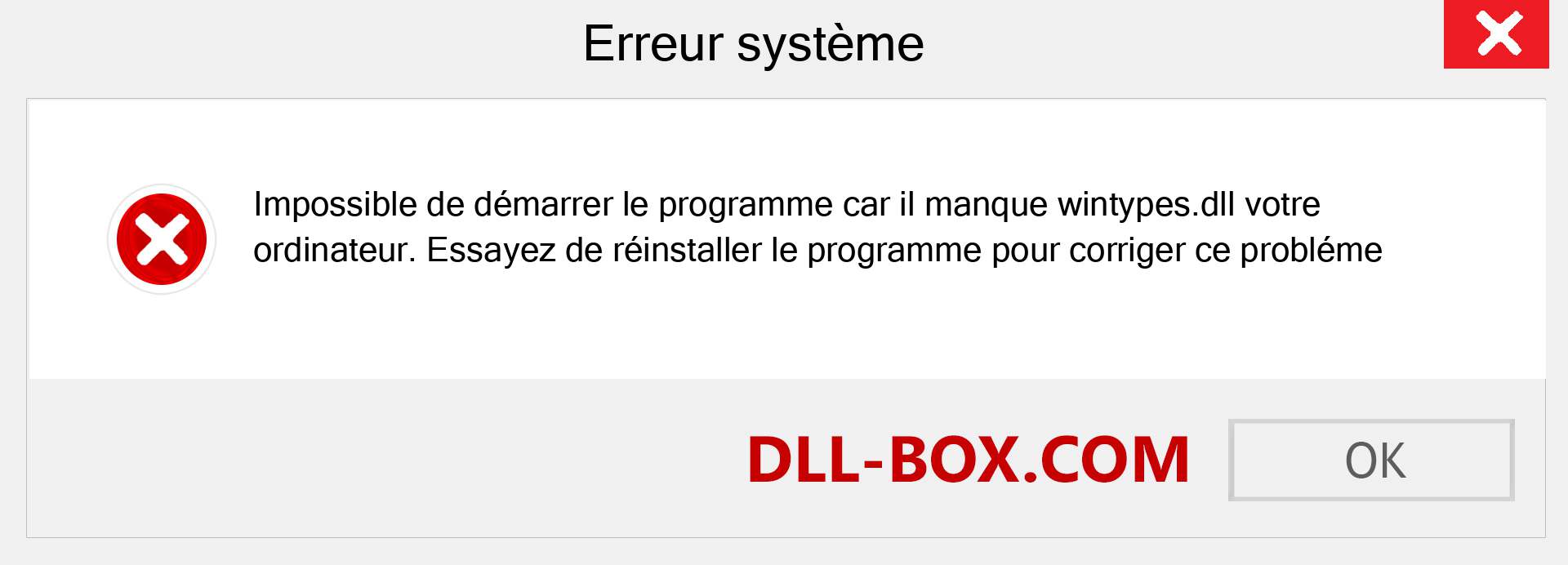 Le fichier wintypes.dll est manquant ?. Télécharger pour Windows 7, 8, 10 - Correction de l'erreur manquante wintypes dll sur Windows, photos, images